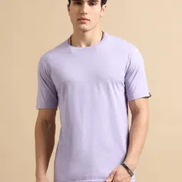 Bushirt Lilac Cotton Polyblend Regular Fit Solid T-Shirt-picture-11