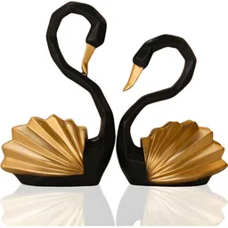 MISS PEACH Black & Gold 2 Pcs Duck Pair Birds & Animals Figurine Showpieces image 5
