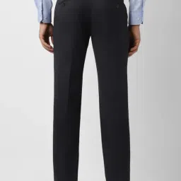 Van Heusen Navy Slim Fit Solid Formal Trousers image 2