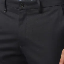 Van Heusen Navy Slim Fit Solid Formal Trousers image 5