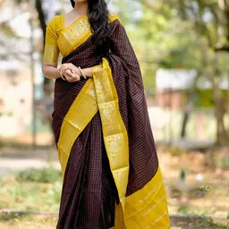 Moda Rapido Woven Design Zari Silk Blend Handloom Banarasi Saree-picture-36