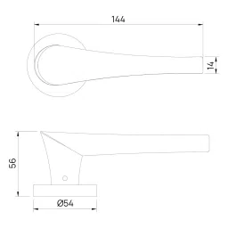 Quba Vogue Door Handle Zinc Alloy RGPVD/RGMPVD Finish, QP 3026 image 2