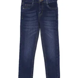 Tales and Stories Kids Dark Blue Solid Jeans-image-0