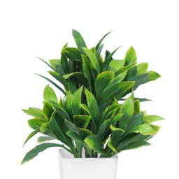 Dekorly Green Plastic Artificial Flowers & Plants With Pot image 3