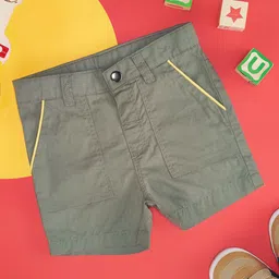 Pantaloons Baby Solid Shorts - Burnt Olive Green-picture-32