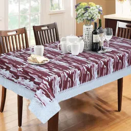 Dakshya Industries PVC Waterproof 6 Seater Dining Table Cover - Rust-picture-32