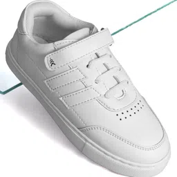 Pine Kids School Shoes with Velcro Closure - White-picture-23