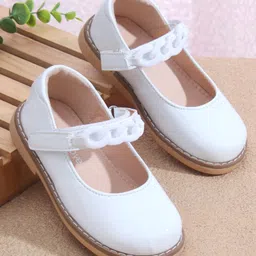 Babyoye Velcro Closure Solid Ballerina - White-image-27