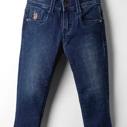US Polo Assn Cotton Woven Slim Fit Denim Solid Color Weave Jeans - Blue-image-52
