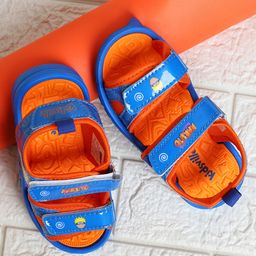 Kidsville Naruto Featuring Character Designed Double Velcro Closure Sandals - Blue & Orange-picture-16