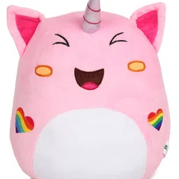 AURBO Pink Unicorn Cute Plush Pillow Stuffed Animal Huggable Cushion Soft Toy for Kids (Height 28 cm)-image-94