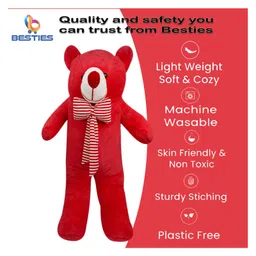 Besties Teddy Bear Soft Toy Red - Height 90 cm image 2