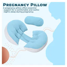 Bembika Pregnancy Pillow Adjustable U Shaped Pregnancy Pillow for Belly and Back Support, Maternity Body Pillow for Side Sleeping, Compact Pregnancy Support Pillow for Comfort(Blue) image 2