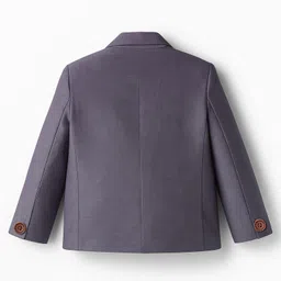 Rikidoos Full Sleeves Solid Blazer - Grey & Blue image 2