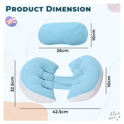 Bembika Pregnancy Pillow Adjustable U Shaped Pregnancy Pillow for Belly and Back Support, Maternity Body Pillow for Side Sleeping, Compact Pregnancy Support Pillow for Comfort(Blue) image 3