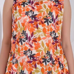 SIDDHO HUM Floral Printed Round Neck Cotton Maxi Dress image 2