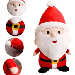 Tickles Santa Claus with V Shape Beard Look Soft Stuffed Plush Toy Christmas Decoration for Kids Boys & Girls (Size: 15 cm Color: Red) image 4