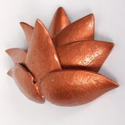 Exotic India Brown Textured Brass Lotus Wall Hanging image 4