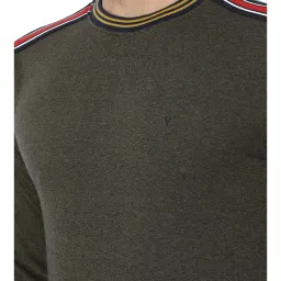 Van Heusen Olive Green Regular Fit Striped Sweatshirt image 4