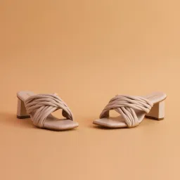 Eridani Women's Edie Off White Cross Strap Sandals image 1