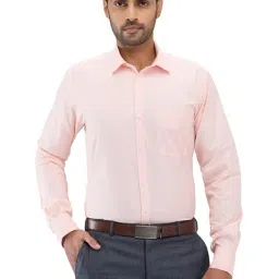 Park Avenue Orange Slim Fit Striped Shirt-picture-22