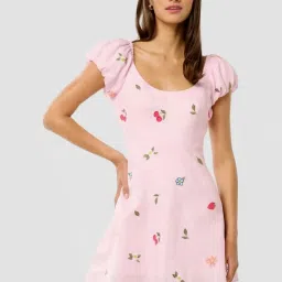 Forever New Cotton Candy Linen Regular Fit Printed Dress image 1