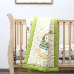 House This Little Babushkas Yellow & Green 100% Cotton 180 TC Queen-Sized Quilt - Set of 1-image-0