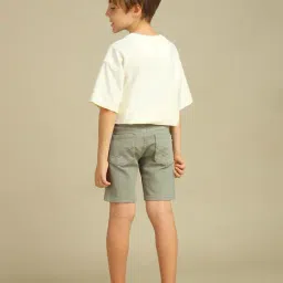 U.S. Polo Assn. Boys Green Regular Fit Denim Shorts image 2