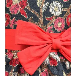 A.T.U.N. Black & Red Full Sleeves Lace Dress image 3