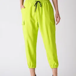 Globus Neon Green Relaxed Fit Relaxed Fit Mid Rise Joggers image 1