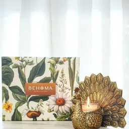 BEHOMA Home Collection Gold Metal Embossed Peacock Gift Hamper image 1
