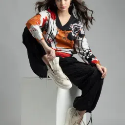 SHAYE Black Polyester Regular fit Print Sweatshirts image 5