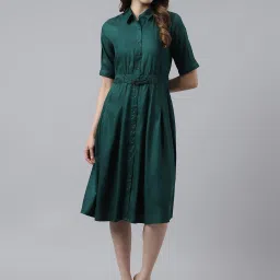 Latin Quarters Green Regular Fit Shirt Dress image 1