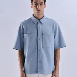 CALVIN KLEIN JEANS Blue Relaxed Fit Solid Shirt image 1
