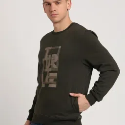 Turtle Olive Relaxed Fit Printed Sweatshirt image 3