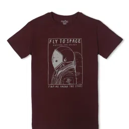 Palm Tree Kids Maroon Printed  T-Shirt image 1