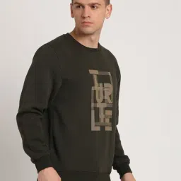 Turtle Olive Relaxed Fit Printed Sweatshirt image 4