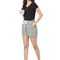 Mystere Paris Grey Striped Shorts image 4