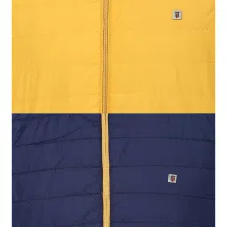 Louis Philippe Navy & Yellow Regular Fit Quilted Reversible Jacket image 5