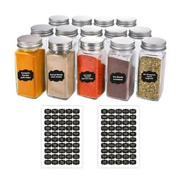 CVANU 140 Pieces White & Black Spice Names Self-Adhesive Stickers-picture-17