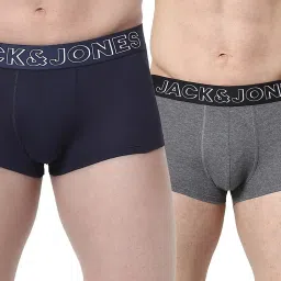 Jack & Jones Black & Navy Regular Fit Trunks - Pack Of 2 image 1