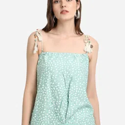 Prettify Light Green Printed Top image 1