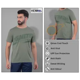 Force NXT Green Regular Fit Printed Sports T-Shirt image 5