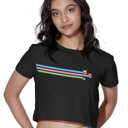 The Souled Store Black Printed Crop Top-image-90