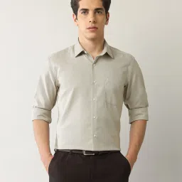 Arrow Brown Slim Fit Self Design Shirt image 1