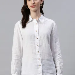 Marks & Spencer Women Pure Linen Casual Shirt image 1
