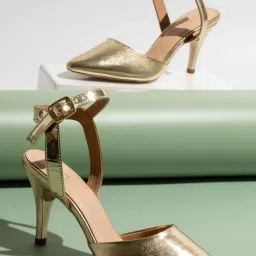 Inc.5 Women's Gold Ankle Strap Stilettos image 1