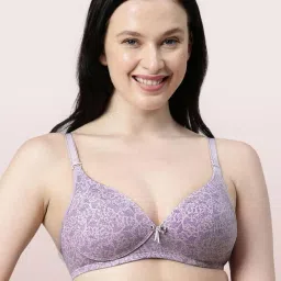 Enamor Purple Printed Padded Bra image 1