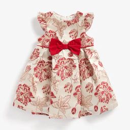 Mothercare Girls Cream Embroidered A-Line Dress-picture-29