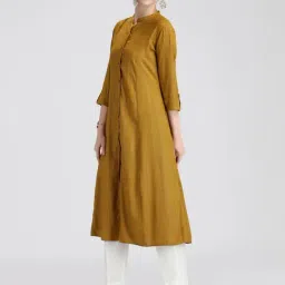 Cotton Culture Mustard Cotton Striped Kurti image 4